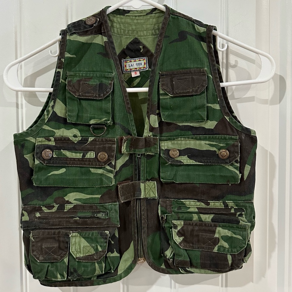Camo Fishing Vest Child Boys Size 8